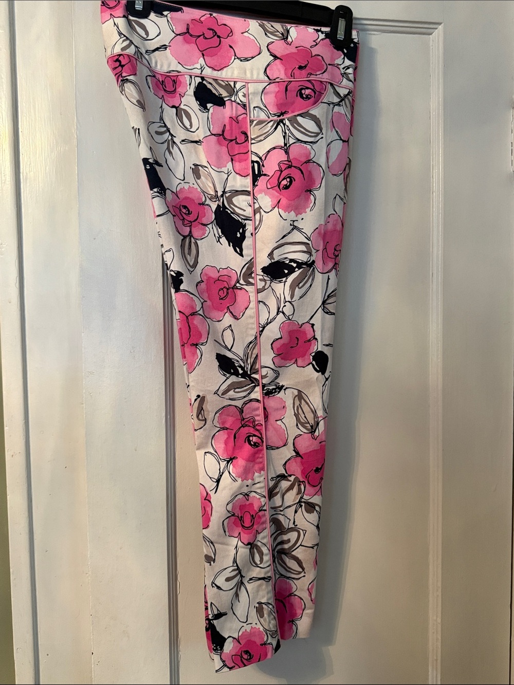 Cache Pink Floral Capris with Black & Gray Accents - Picture 6 of 7